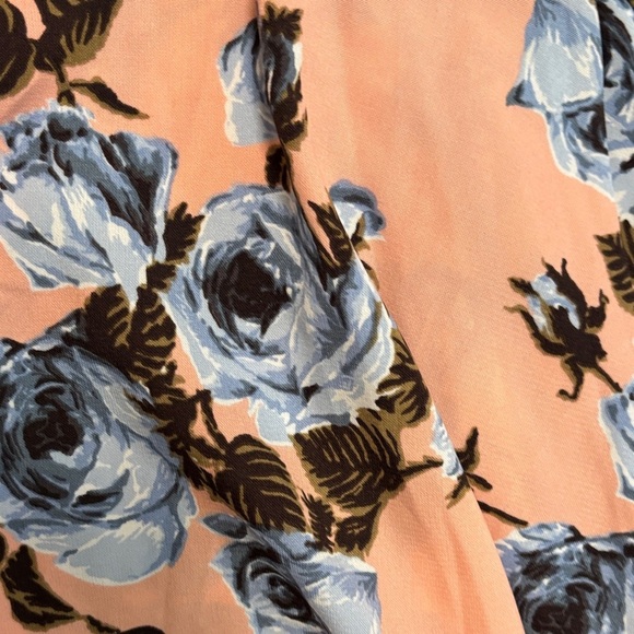 Blue Rain Floral Off-Shoulder Blouse in Peach and Blue - Picture 4 of 4